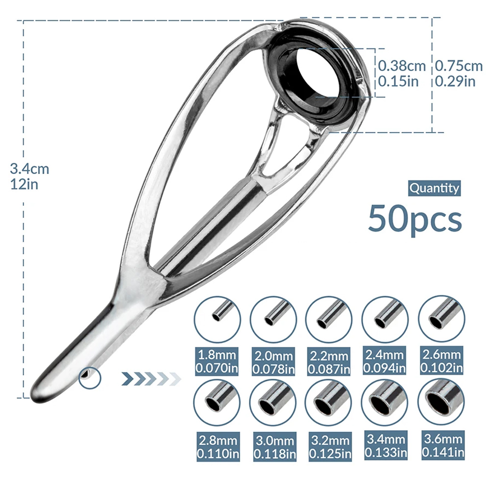 Fishing Rod Guide Replacement - THKFISH 50 Buah Kit Perbaikan Atas